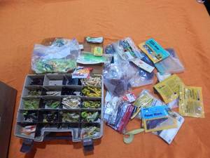 Fenwick Tackle Box Full Of Plastic Jigs