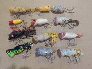 12-Fishing Lures-Some Vintage, Hulahopper & More