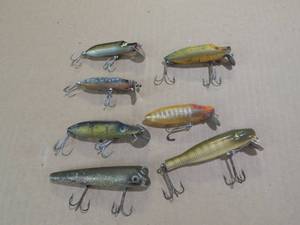 7-Fishing Lures Hedden River Runt, Spook, Abu, Paw Paw & More