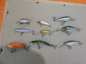 9-Fishing Lures Rapala & Others