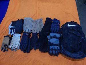 Gloves & Nike Backpack