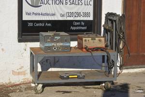 lot 3 image: Stud Welders and nice steel cart