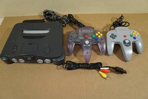lot 36 image: Nintendo 64 Game System with Two Controllers