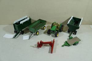 lot 125 image: Assorted Farm Toys, Trailers, and Attachments