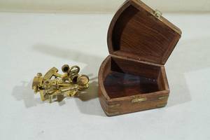 lot 160 image: Brass Nautical Sextant with Case
