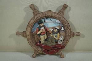 lot 165 image: Nautical Dcor 3D Ship Wheel Wall Hanger