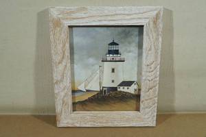 lot 173 image: Framed Lighthouse and Sail Boat Picture