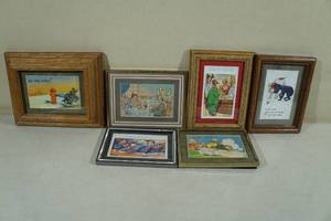 lot 192 image: Framed Antique Novelty Postcards