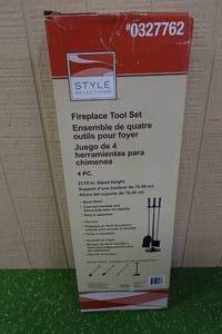 lot 199 image: 4 Piece Fireplace Tool Set -Black Finish