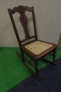 lot 202 image: Antique Wood Rattan Seat Rocking Chair