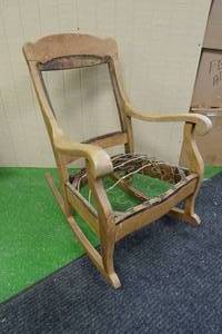 lot 203 image: Antique B L Marble Wood Rocking Chair Project