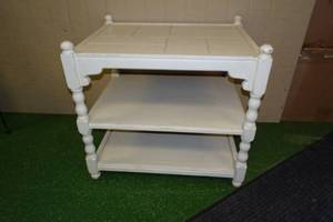lot 211 image: Painted Wood End TableShelf