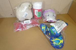 lot 267 image: 5 New Plush Dog Toys