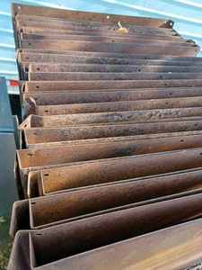 32-inch X 40-inch X 25-inch deep Palletainer Full of 36 Sheet Metal Work Bench Table Tops