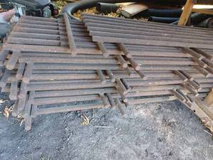 Eight Iron Grates Measuring 17-inches wide X 10-feet long and One 17-inch X 8.5-foot long Iron Grate