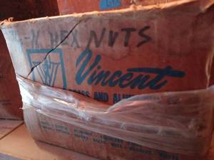Two Work Bench Trays and a Box of New Vincent 38-inch Hex Nuts, 11 Containers of Asst. New Bolts