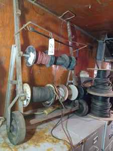 2-Wheel Wire Spool Cart, Holds up to 10 Asst. Spools of Wire and Coax, Cart Measures 34-inches X 49-inches