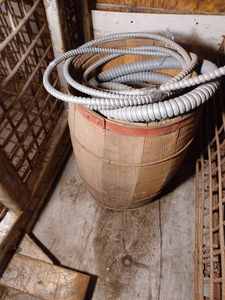 Nail Keg Full of Conduit and a Partial Barrel of Conduit