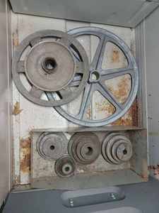 4-Drawer File Cabinet Containing a 12-inch Pulley, an 8-inch Pulley, Two 4-inch Pulleys, One 3-inch Pulley