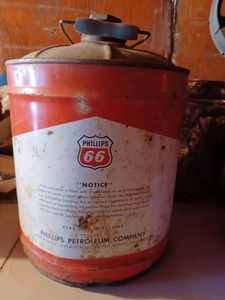 Vintage Phillips 66 Five Gallon Metal Gas Can