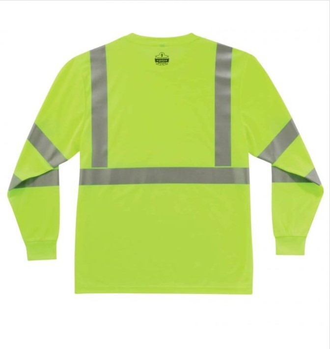 NEW Ergodyne GloWear 8391 Hi-Vis Long Sleeve T-Shirt - Type R, Class 3 - 2XL Lime