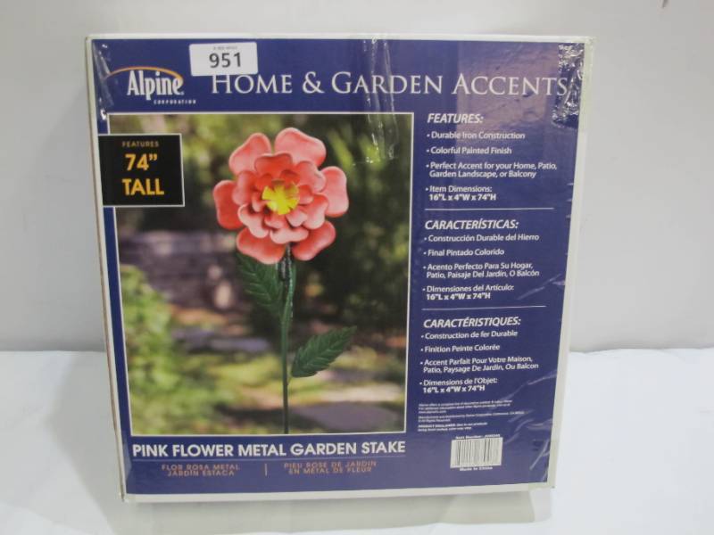 ALPINE JUM248 ROSE OUTDOOR GARDEN STAKE, MULTI-COLOR, 16 Flower  74 Tall