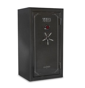 Sports Afield 30-Gun Fire and Waterproof Safe with E-Lock, Dark Gray Gloss Metallic