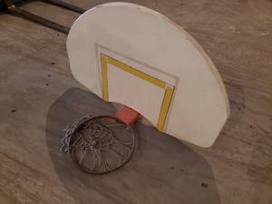 All Steel Basketball Backboard, Hoop and 2 Brackets