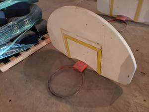 All Steel Basketball Backboard, Hoop and 2 Brackets