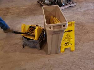 Mop Bucket, Wet Floor Signs