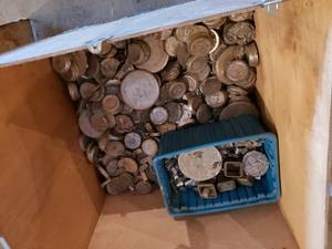 Wood Box of Lead or Some Other Alloy