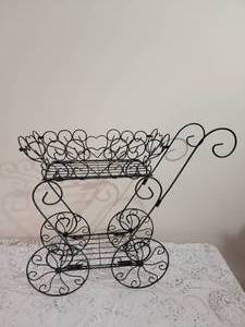 lot 81 image: Wire Carriage Flower Planter