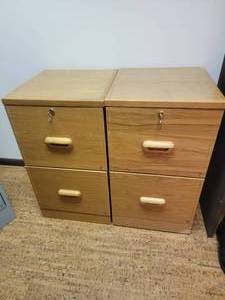 lot 101 image: Pair of Wood Filing Cabinets