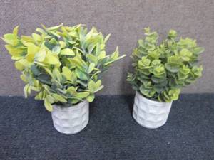 lot 47 image: Set of 2 Faux Potted Plants...