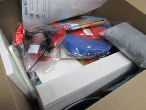 lot 56 image: Box of Assorted Small Overstock Ite...