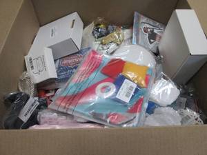 lot 78 image: Box of Assorted Small Overstock Ite...