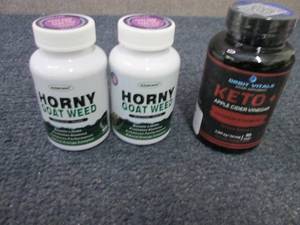lot 181 image: 2- 60 ct Horny Goat Weed, 90 ct Ket...