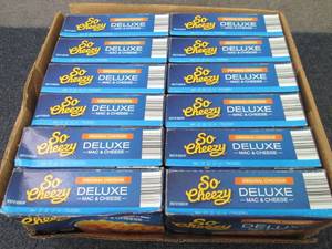 lot 213 image: 12- 14 oz Boxes So Cheesy Deluxe Ma...