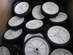 lot 298 image: Box of Hard Rubber 6 inch Wheels...