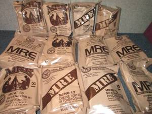 lot 420 image: Case of 12 Assorted MRES Meal Read...