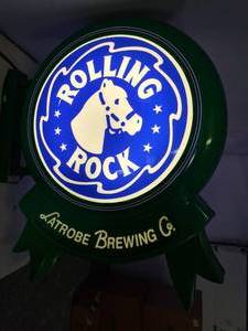 lot 1341 image: Rolling Rock Premium Beer Two-Sided Fluorescent Light