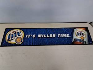 lot 1349 image: Miller Lite - Its Miller Time Metal Sign