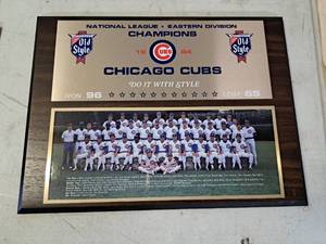 lot 1369 image: 1984 Chicago Cubs Eastern Division Champions Wall Plaque