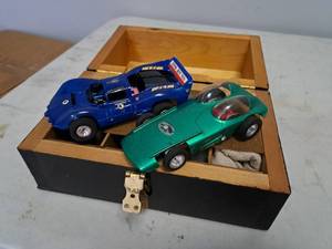 lot 1392 image: Lot of (2) Slot Cars with Slot Car Parts and Accessories in Box