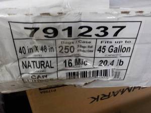 lot 41 image: 250 Clear 45 Gallon Bags...