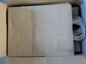 lot 61 image: Case of 250 Kraft Brown Bags 13 x 7...
