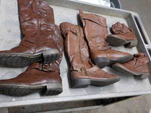 lot 199 image: 3 Pair Brown boots size 10 and 11...