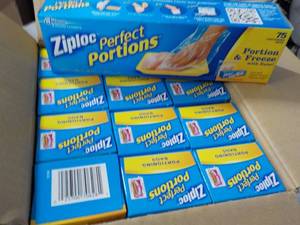 lot 201 image: 12 Boxes Ziploc Perfect Portion Bag...