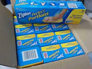 lot 202 image: 12 Boxes Ziploc Perfect Portion Bag...