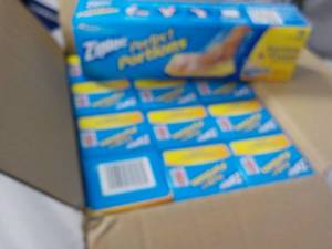 lot 203 image: 12 Boxes Ziploc Perfect Portion Bag...